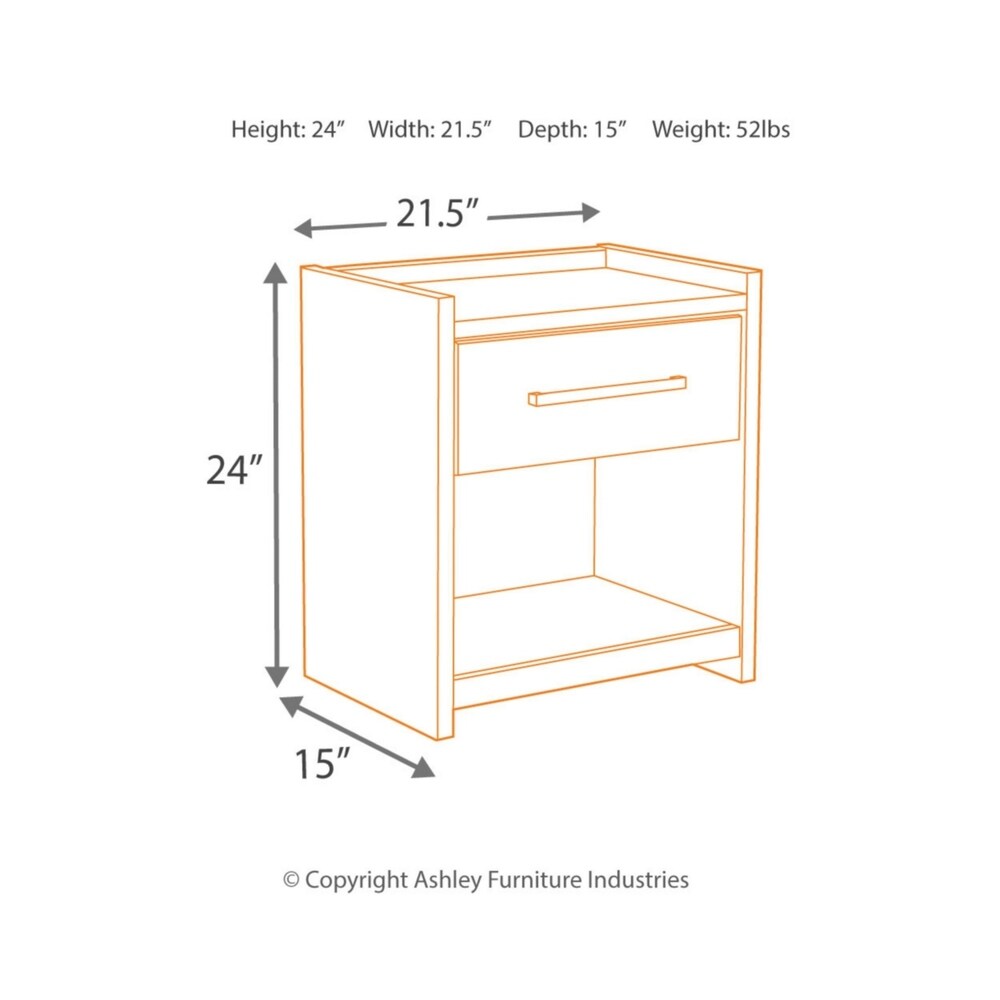 Stavani Black One Drawer Night Stand