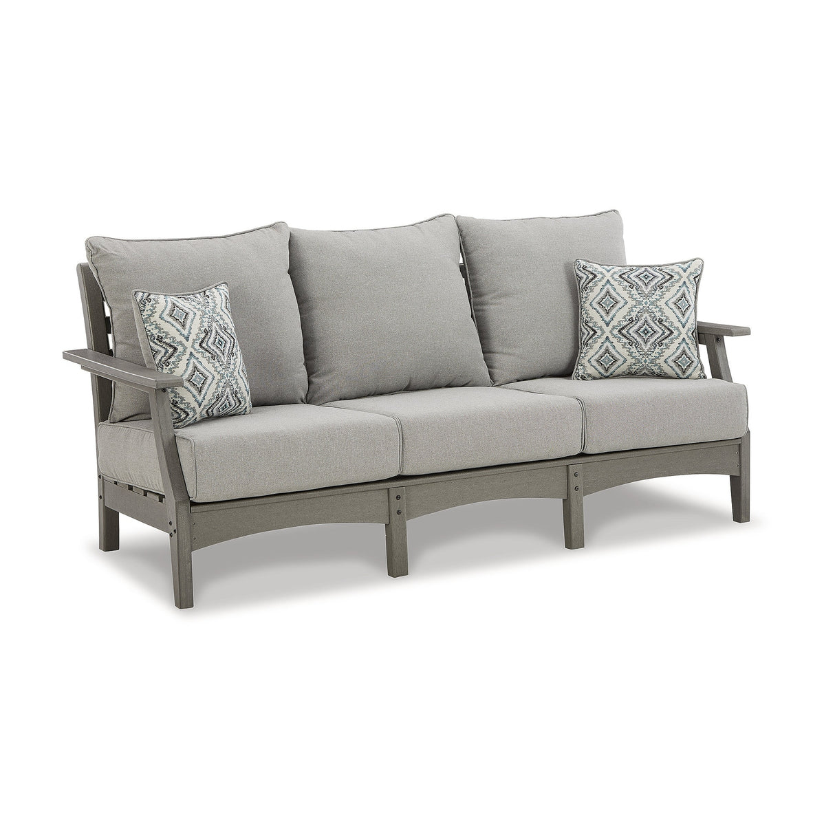 Signature Design by Ashley Visola Gray 6-Piece Outdoor Sofa and Loveseat Set - 80"W x 33"D x 37"H