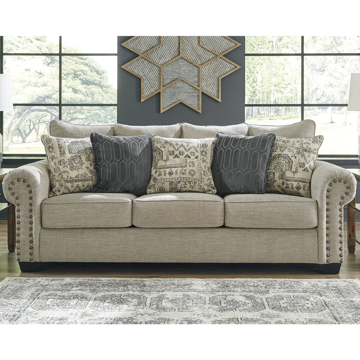 Signature Design by Ashley Zarina Jute Sofa - 92" W x 40" D x 38" H
