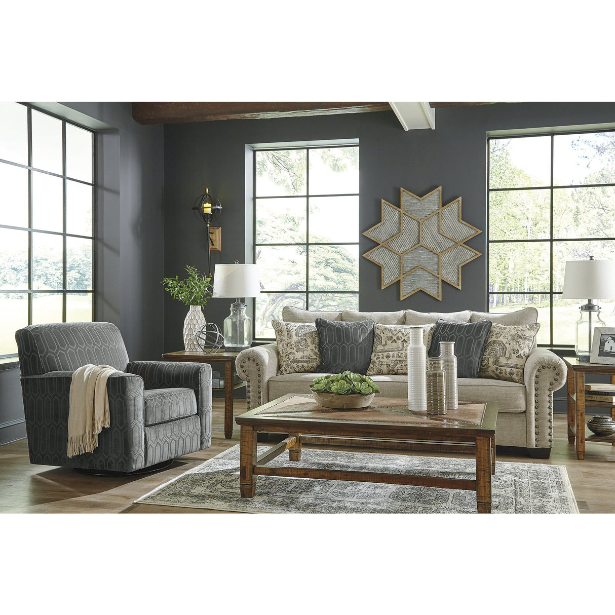 Signature Design by Ashley Zarina Jute Sofa - 92" W x 40" D x 38" H