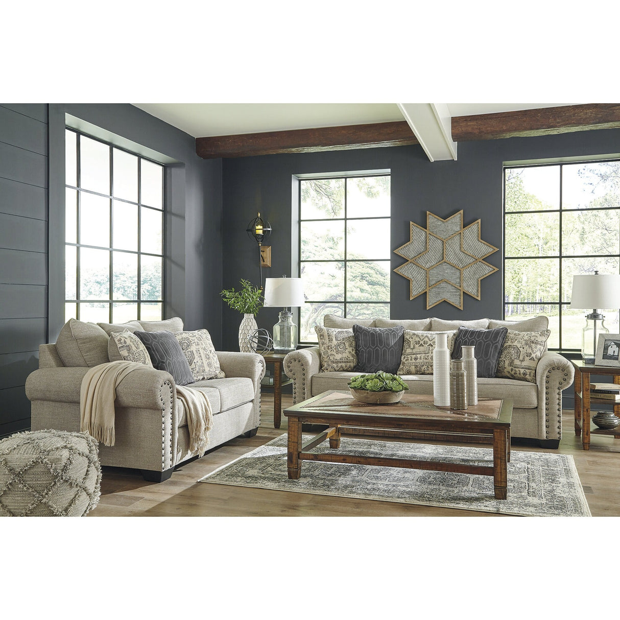 Signature Design by Ashley Zarina Jute Sofa - 92" W x 40" D x 38" H