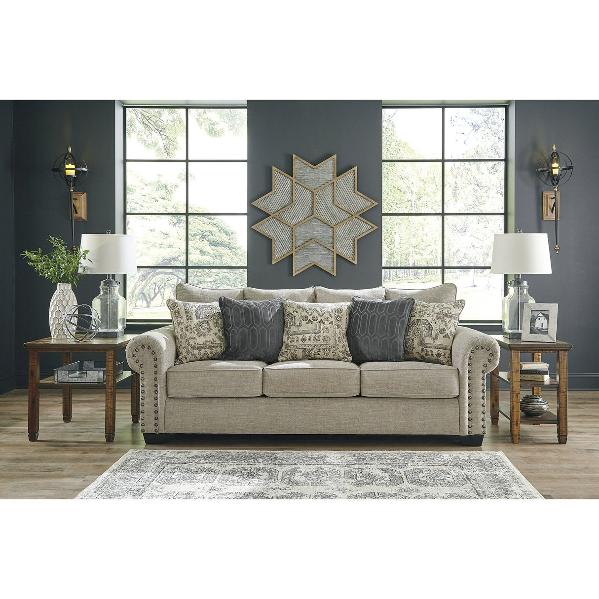 Signature Design by Ashley Zarina Jute Sofa - 92" W x 40" D x 38" H