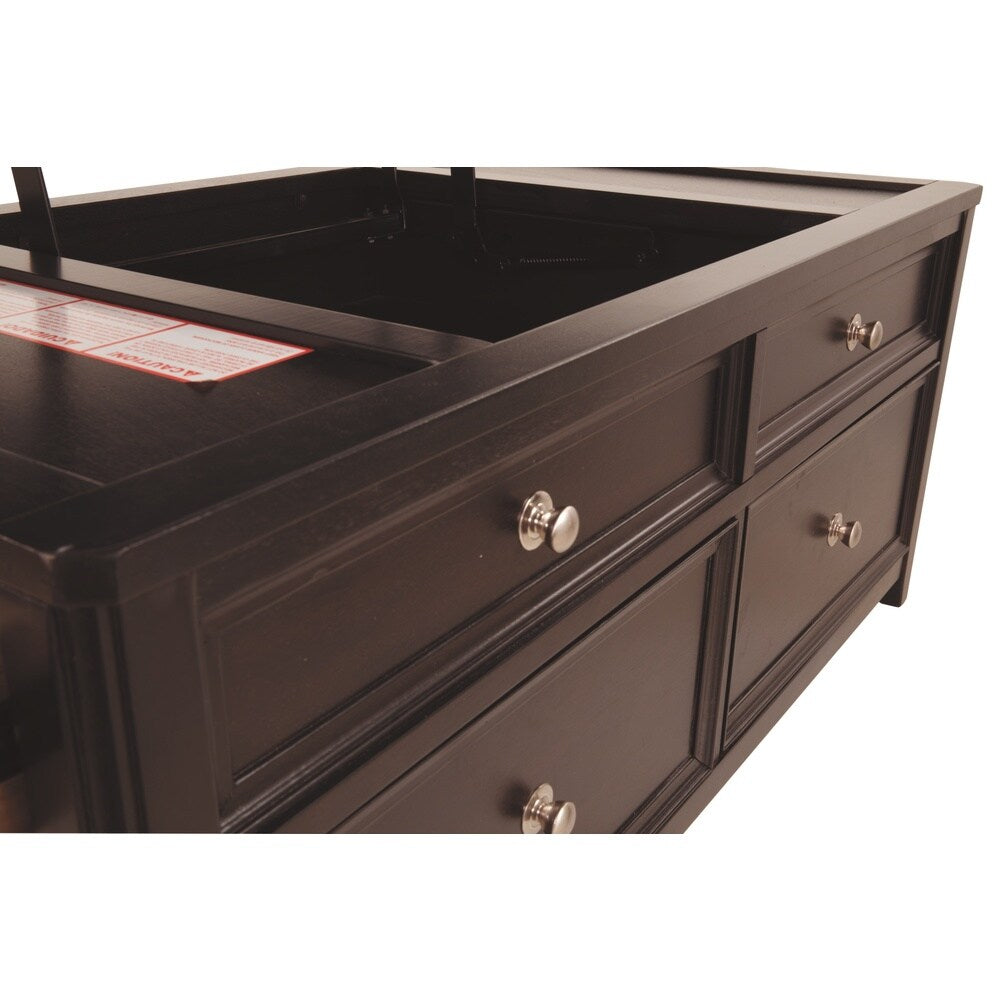Carlyle Contemporary Lift Top Cocktail Table Almost Black