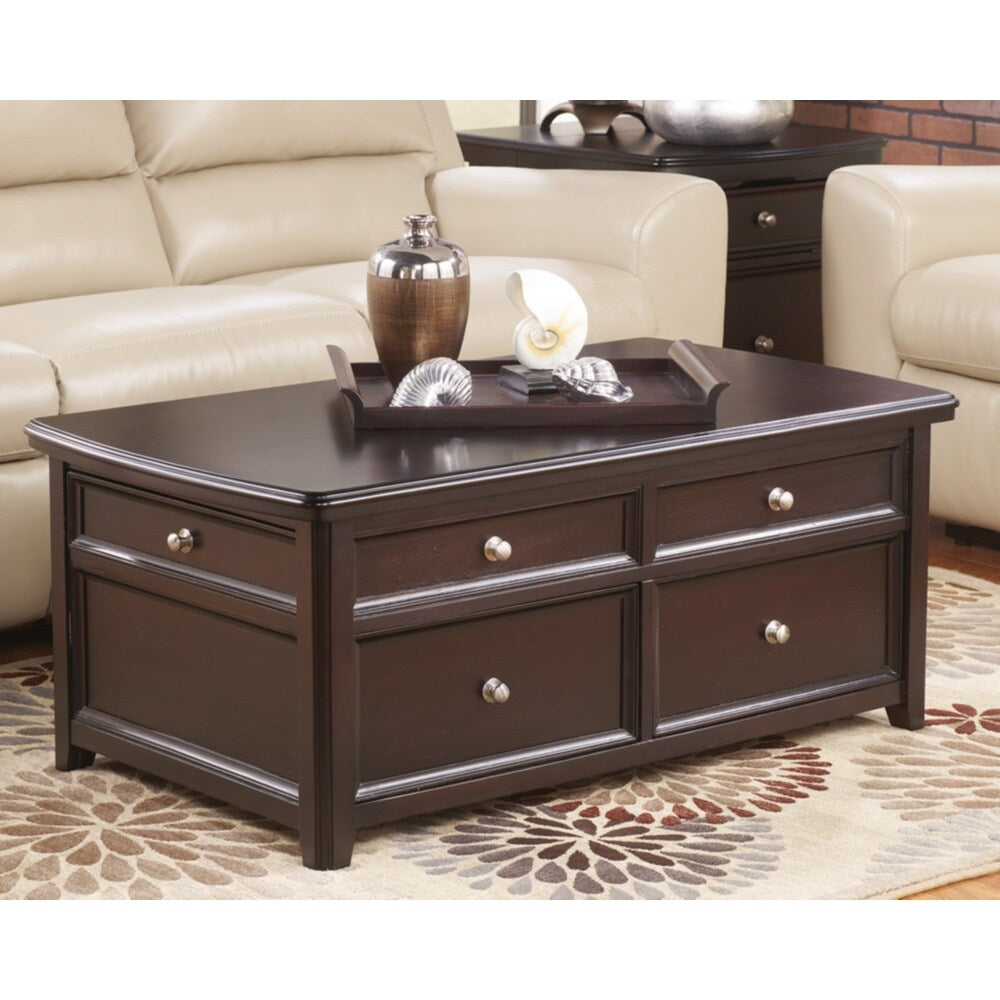Carlyle Contemporary Lift Top Cocktail Table Almost Black