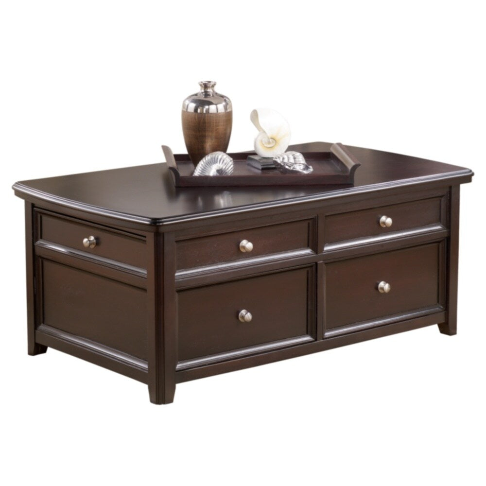 Carlyle Contemporary Lift Top Cocktail Table Almost Black