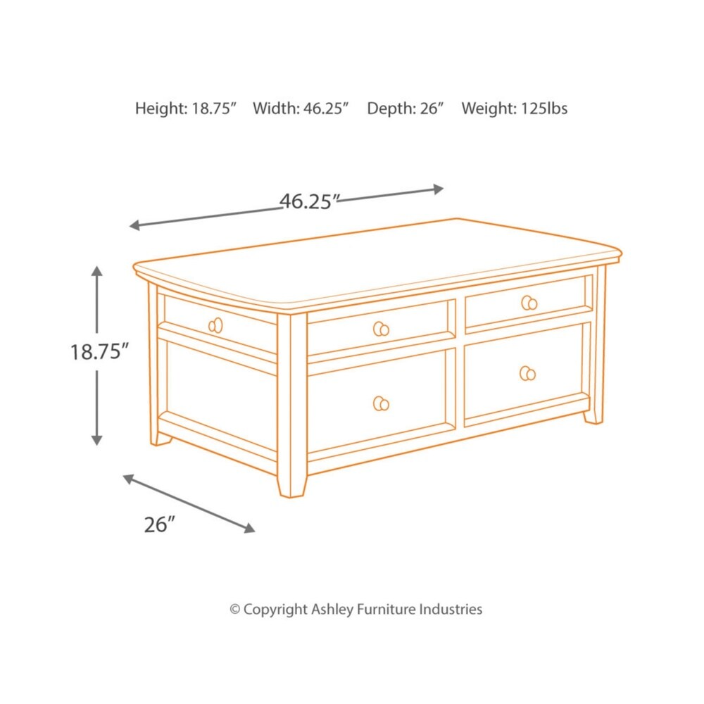 Carlyle Contemporary Lift Top Cocktail Table Almost Black