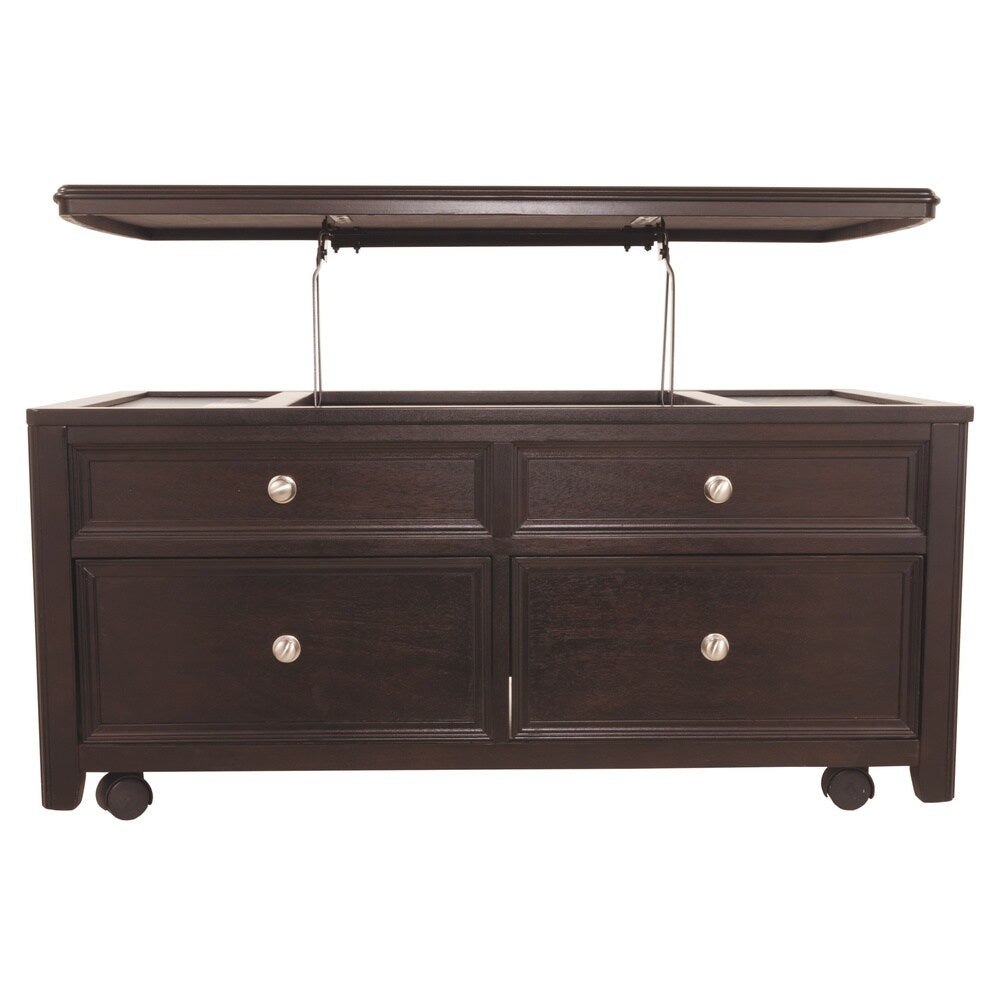 Carlyle Contemporary Lift Top Cocktail Table Almost Black