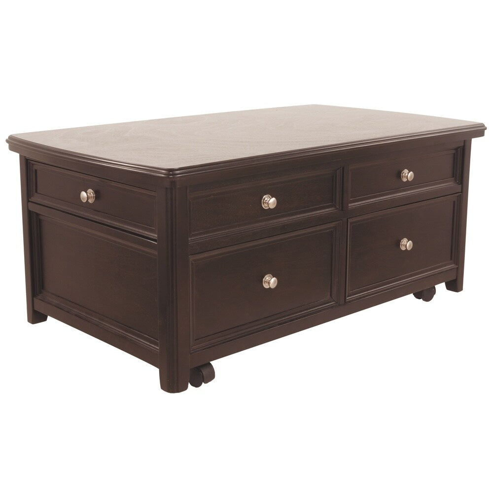Carlyle Contemporary Lift Top Cocktail Table Almost Black