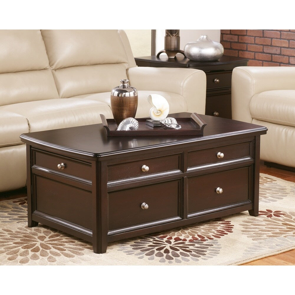 Carlyle Contemporary Lift Top Cocktail Table Almost Black