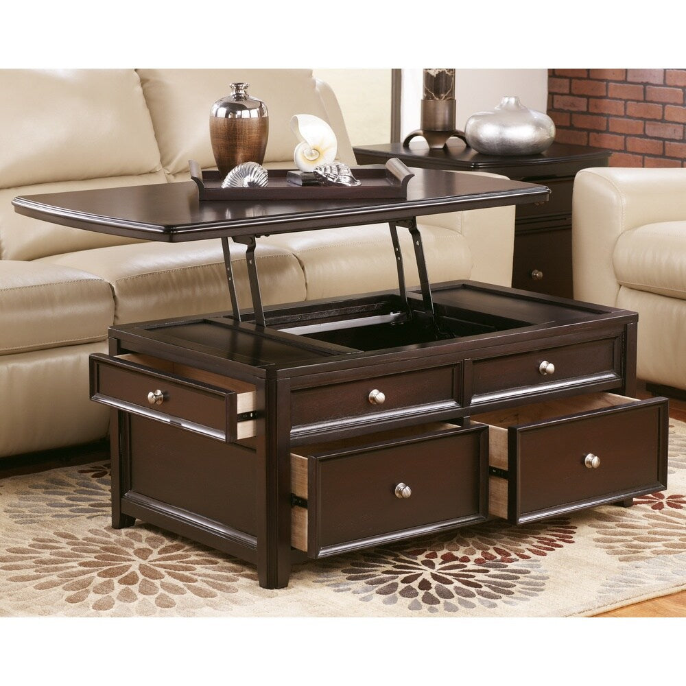 Carlyle Contemporary Lift Top Cocktail Table Almost Black