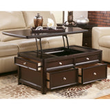 Carlyle Contemporary Lift Top Cocktail Table Almost Black