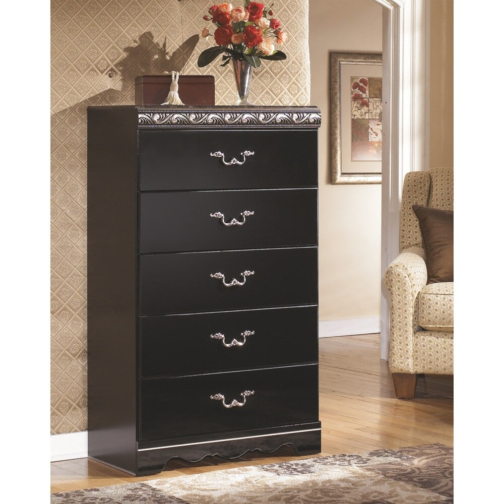 Signature Designs by Ashley 'Constellations' 5-drawer Glossy Black Chest