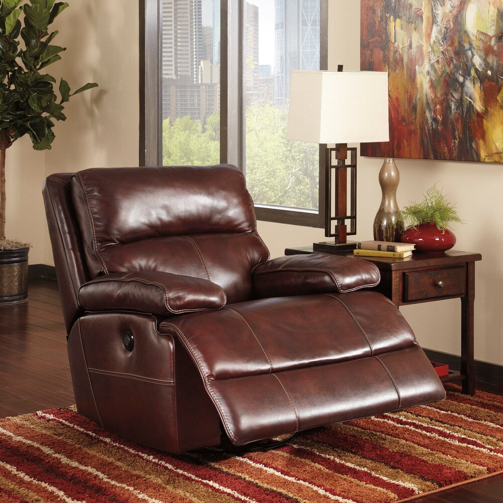 Signature Designs by Ashley Lensar Burgundy Swivel Rocker Recliner