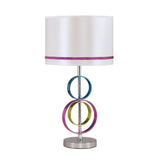 Rianna Colored Geometric Polyester Table Lamp