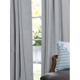 Exclusive Fabrics Signature Grey Blue Velvet 108-inch Blackout Curtain Panel - 50 X 108