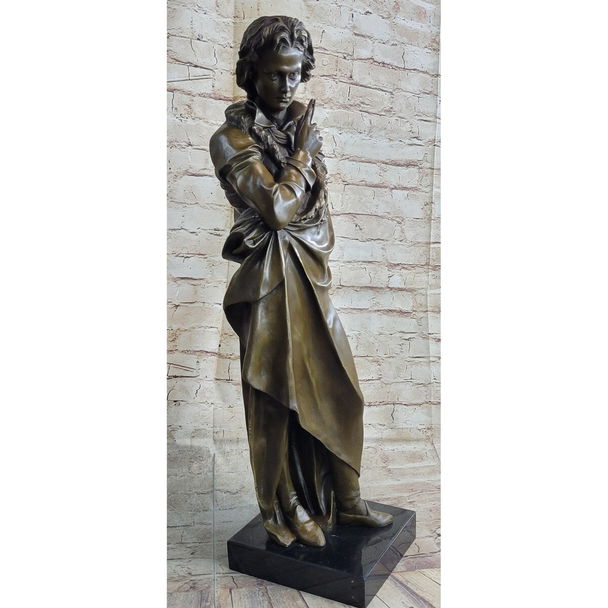 Signed Carrier Honoring Frederic Chopin Bronze Sculpture Statue Figure Figurine