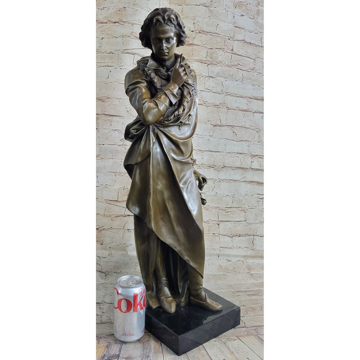 Signed Carrier Honoring Frederic Chopin Bronze Sculpture Statue Figure Figurine