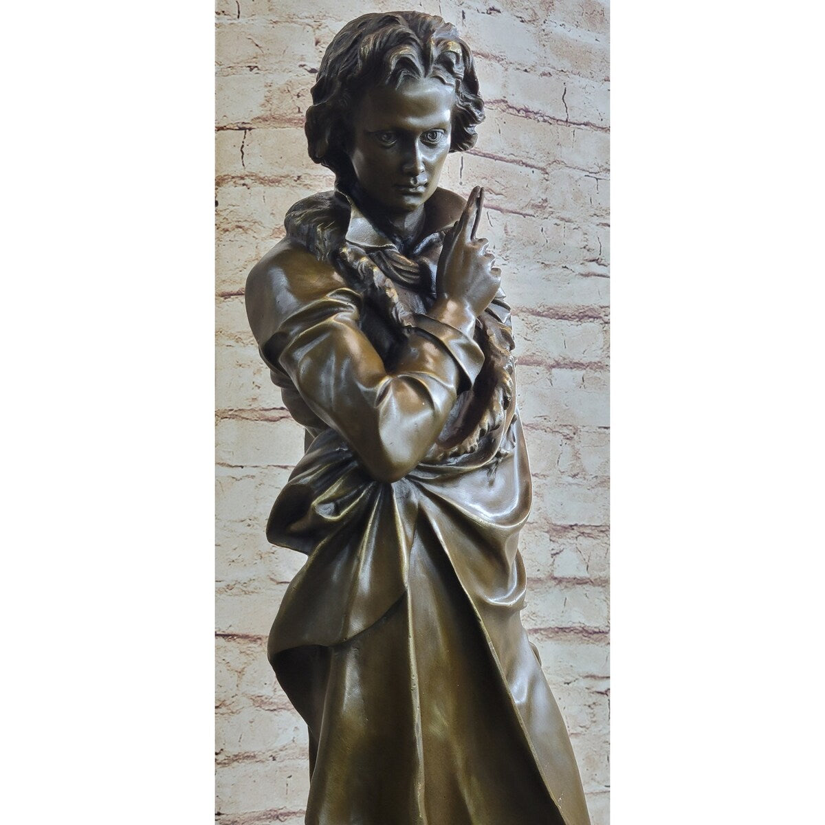Signed Carrier Honoring Frederic Chopin Bronze Sculpture Statue Figure Figurine