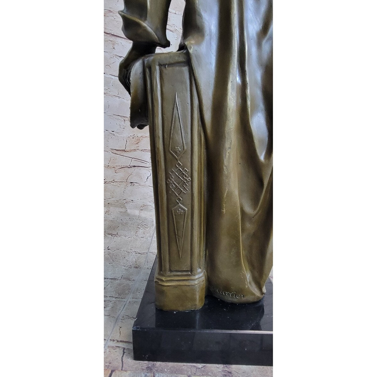 Signed Carrier Honoring Frederic Chopin Bronze Sculpture Statue Figure Figurine