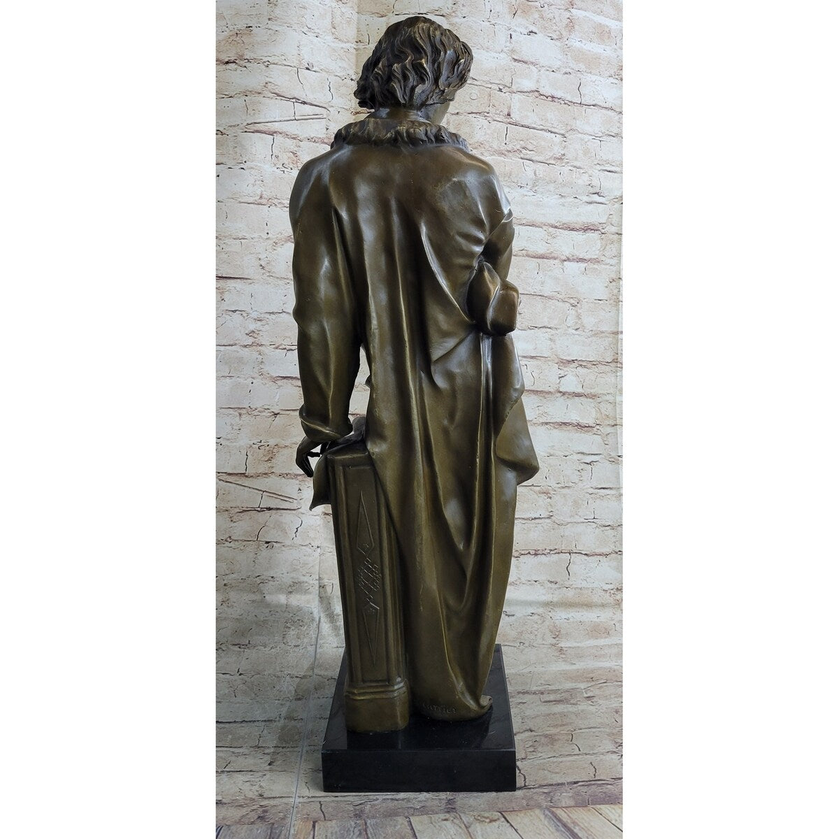 Signed Carrier Honoring Frederic Chopin Bronze Sculpture Statue Figure Figurine