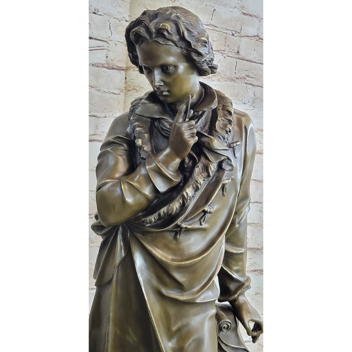 Signed Carrier Honoring Frederic Chopin Bronze Sculpture Statue Figure Figurine