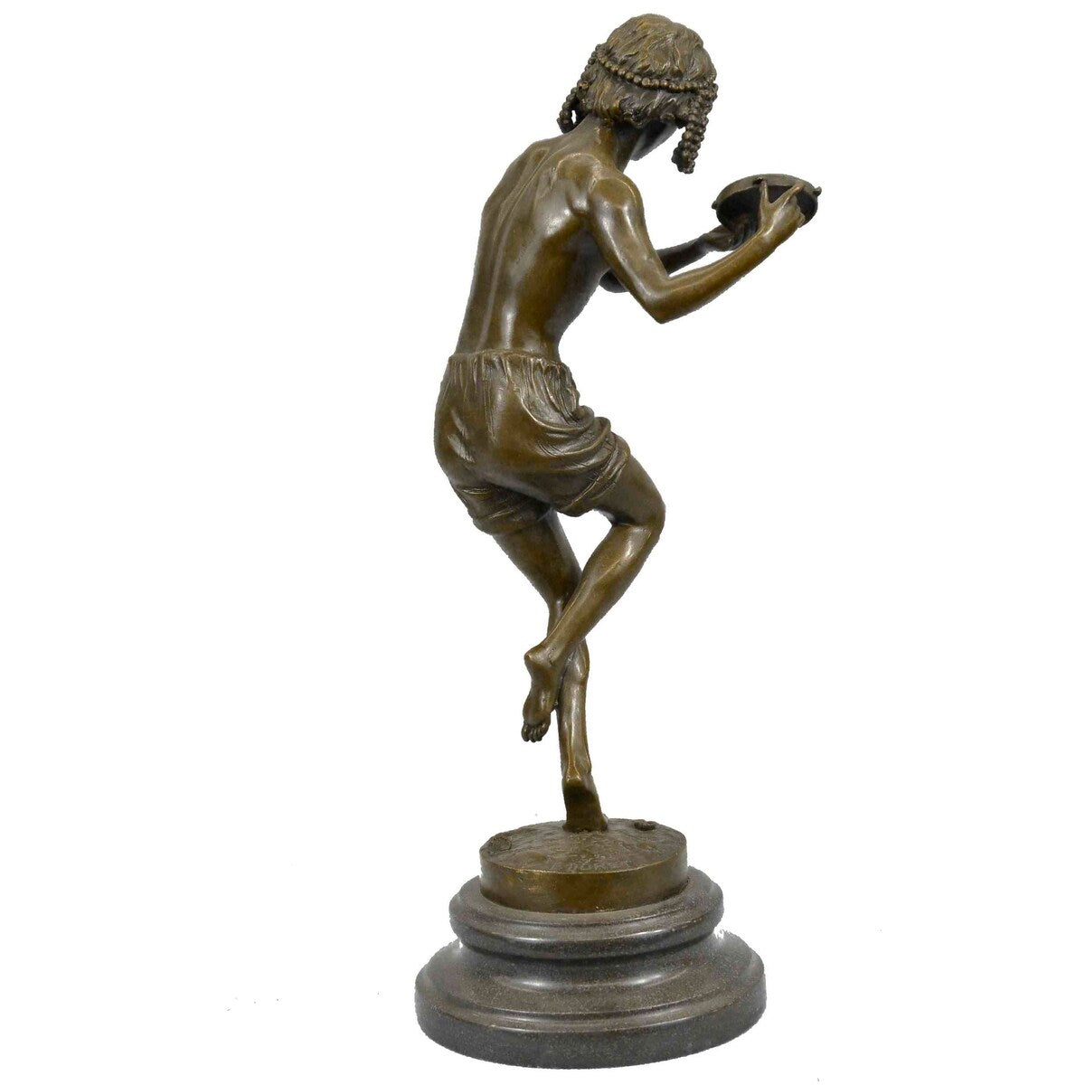 Signed Francois Duret Dancing Youth Bronze Sculpture Statue Figure Figurine Art