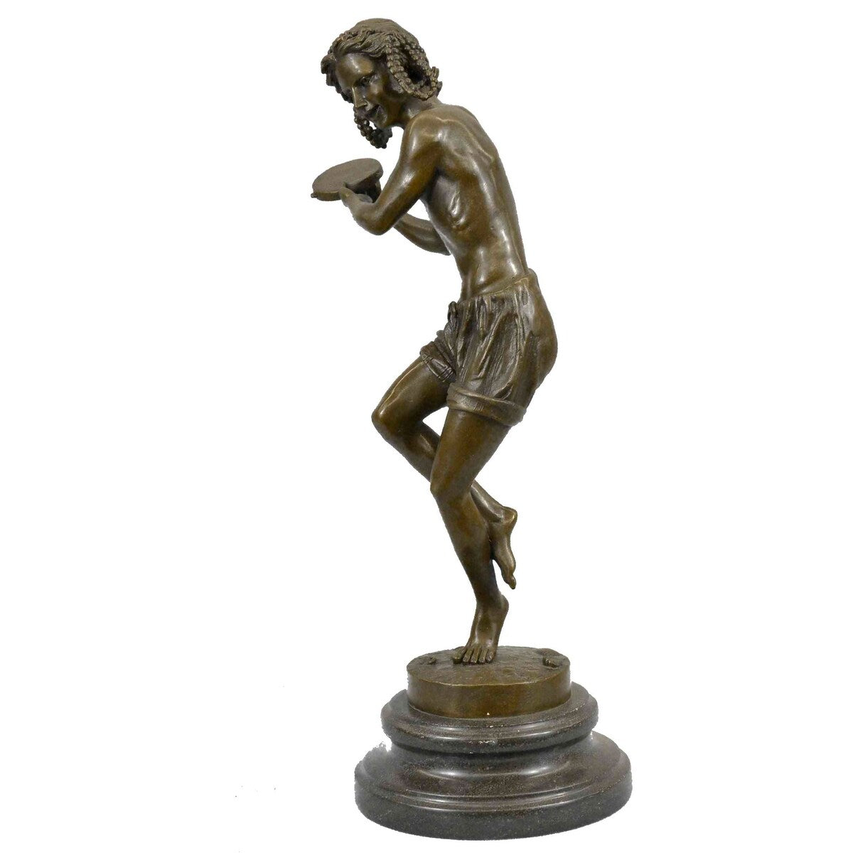 Signed Francois Duret Dancing Youth Bronze Sculpture Statue Figure Figurine Art