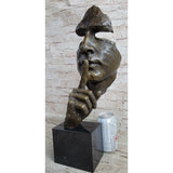 Signed Salvador Dali Abstract Man Hush Up Bronze Sculpture Modern Art Figurine