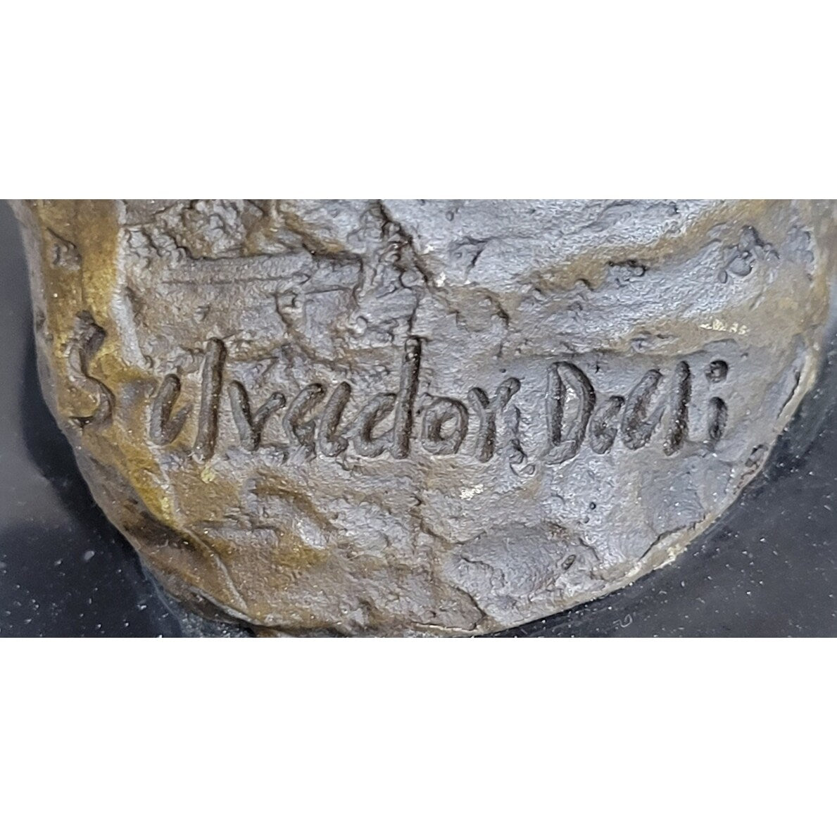 Signed Salvador Dali Abstract Man Hush Up Bronze Sculpture Modern Art Figurine