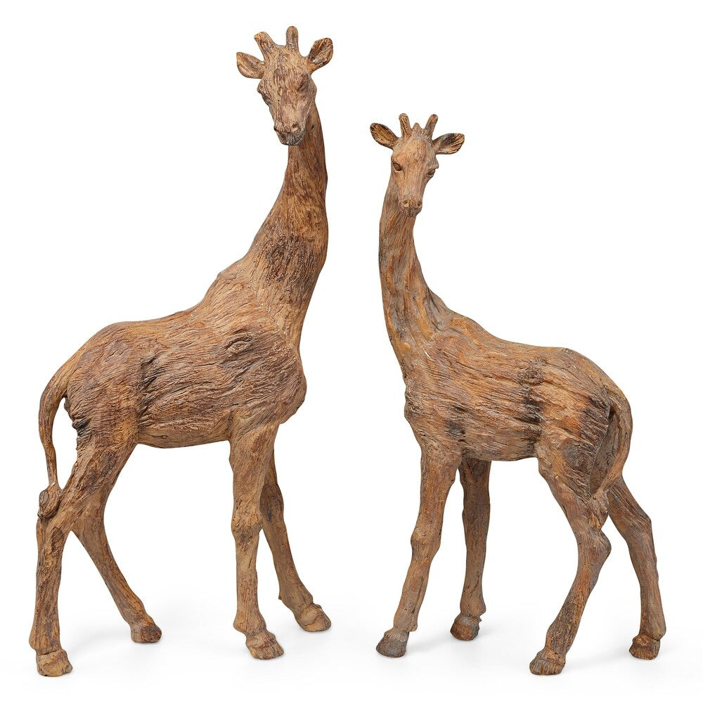 Significantly Creative Resin Male & Female Giraffe, Brown (Set of 2)