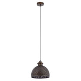 Sigrid River of Goods Antique Bronze Metal Bowl-Shade Pendant Lamp - 11" x 11" x 11.25/70.25"
