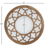 Silas Wood Quatrefoil Cutout Round Wall Mirror by iNSPIRE Q Artisan