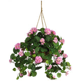 Silk Geranium Hanging Basket
