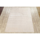 Silk Modern Geometric Oriental Area Rug Handmade All-Over Carpet - 7'8" x 9'9"