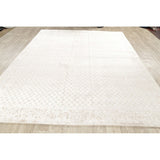 Silk Modern Geometric Oriental Area Rug Handmade All-Over Carpet - 7'8" x 9'9"