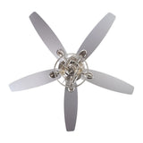Industrial 5-Blade Brushed Nickel Caged Ceiling Fan with Remote - 52 Inches