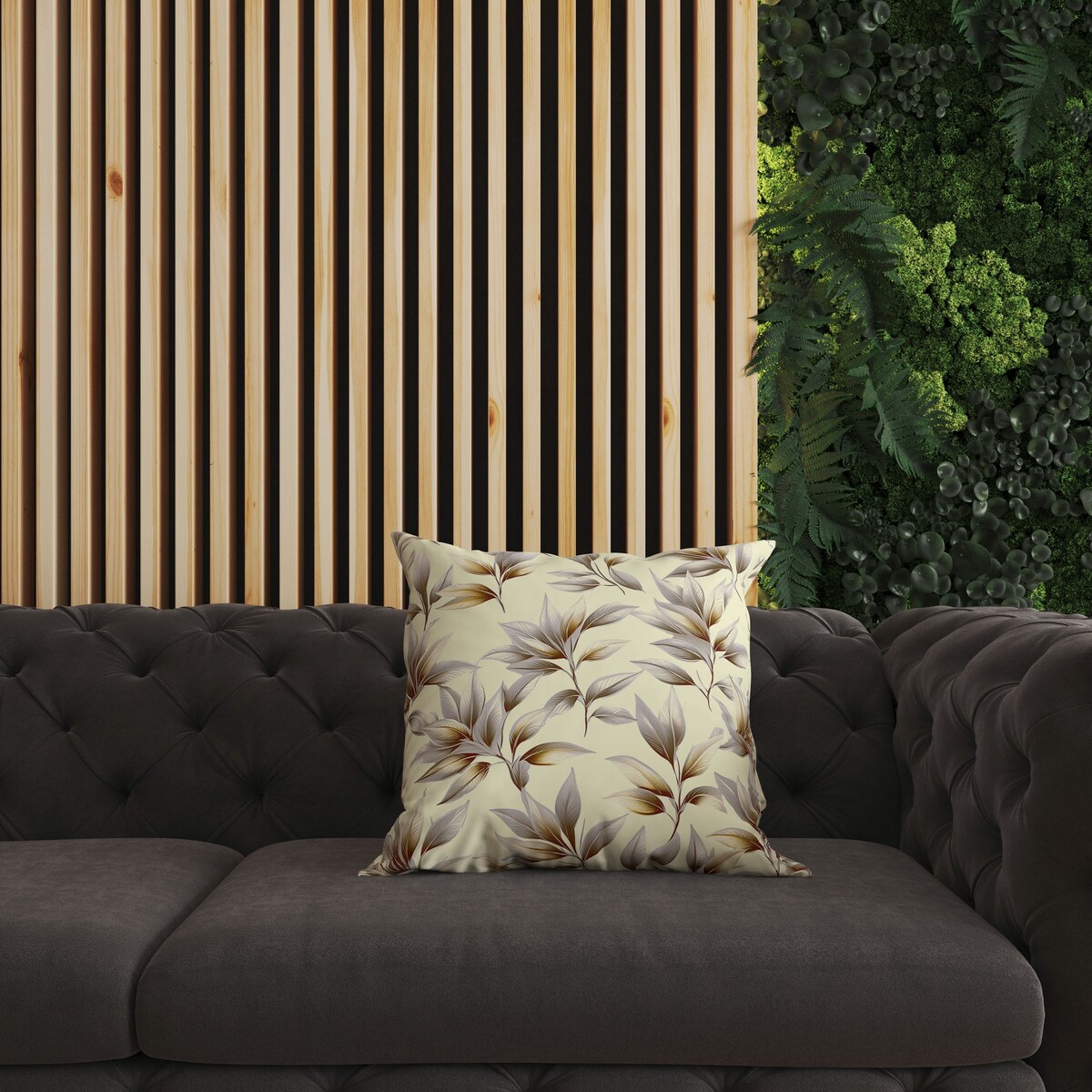 Silver And Gold Enchanted Leaflet Indoor/Outdoor Throw Pillow
