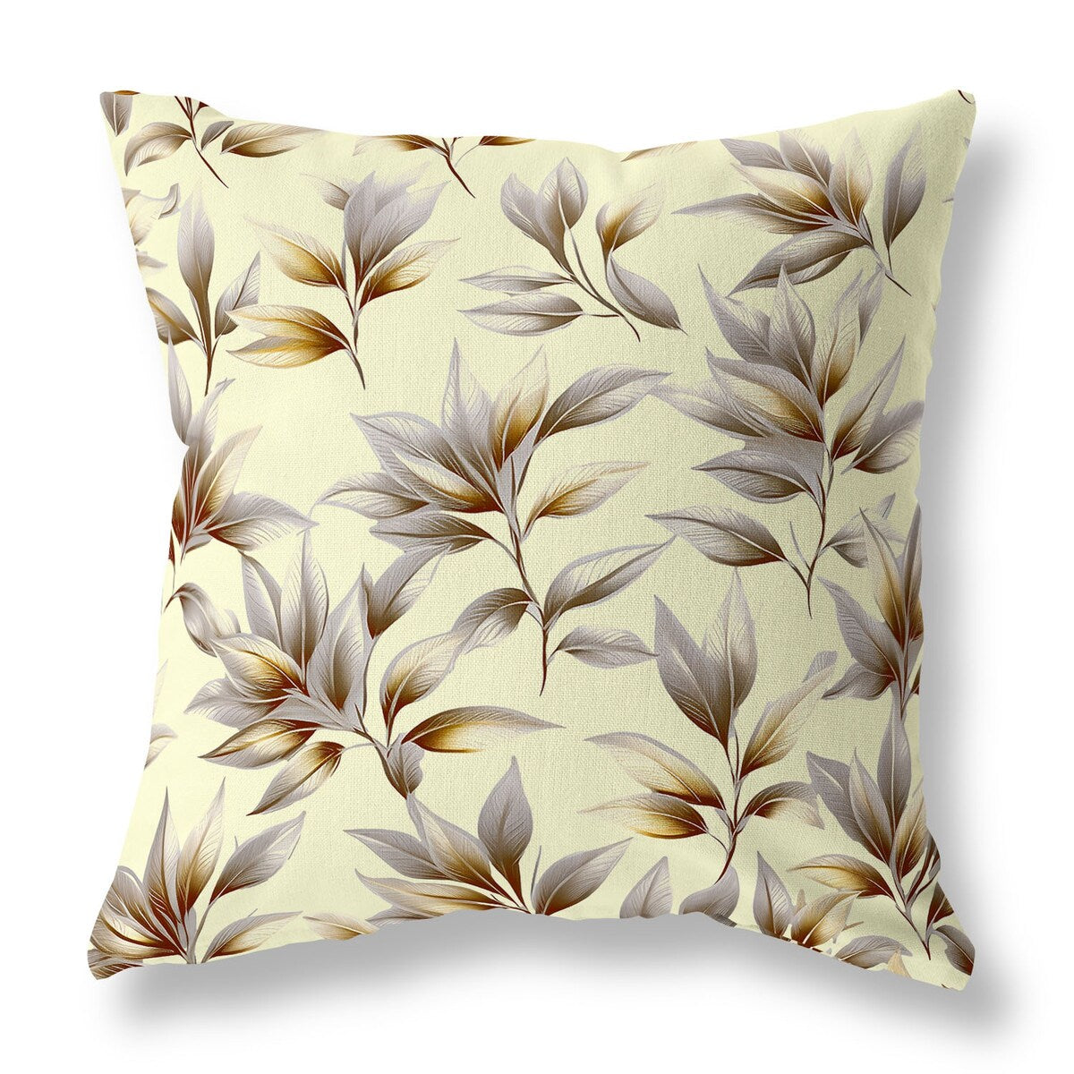 Silver And Gold Enchanted Leaflet Indoor/Outdoor Throw Pillow