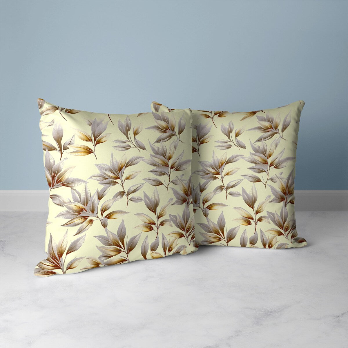 Silver And Gold Enchanted Leaflet Indoor/Outdoor Throw Pillow