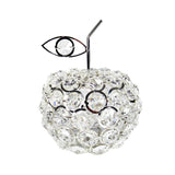 Silver Apple Fruit Crystal Bead Decor Centerpiece Accent Piece Tabletop 5.25in - 5.25" H x 4" D