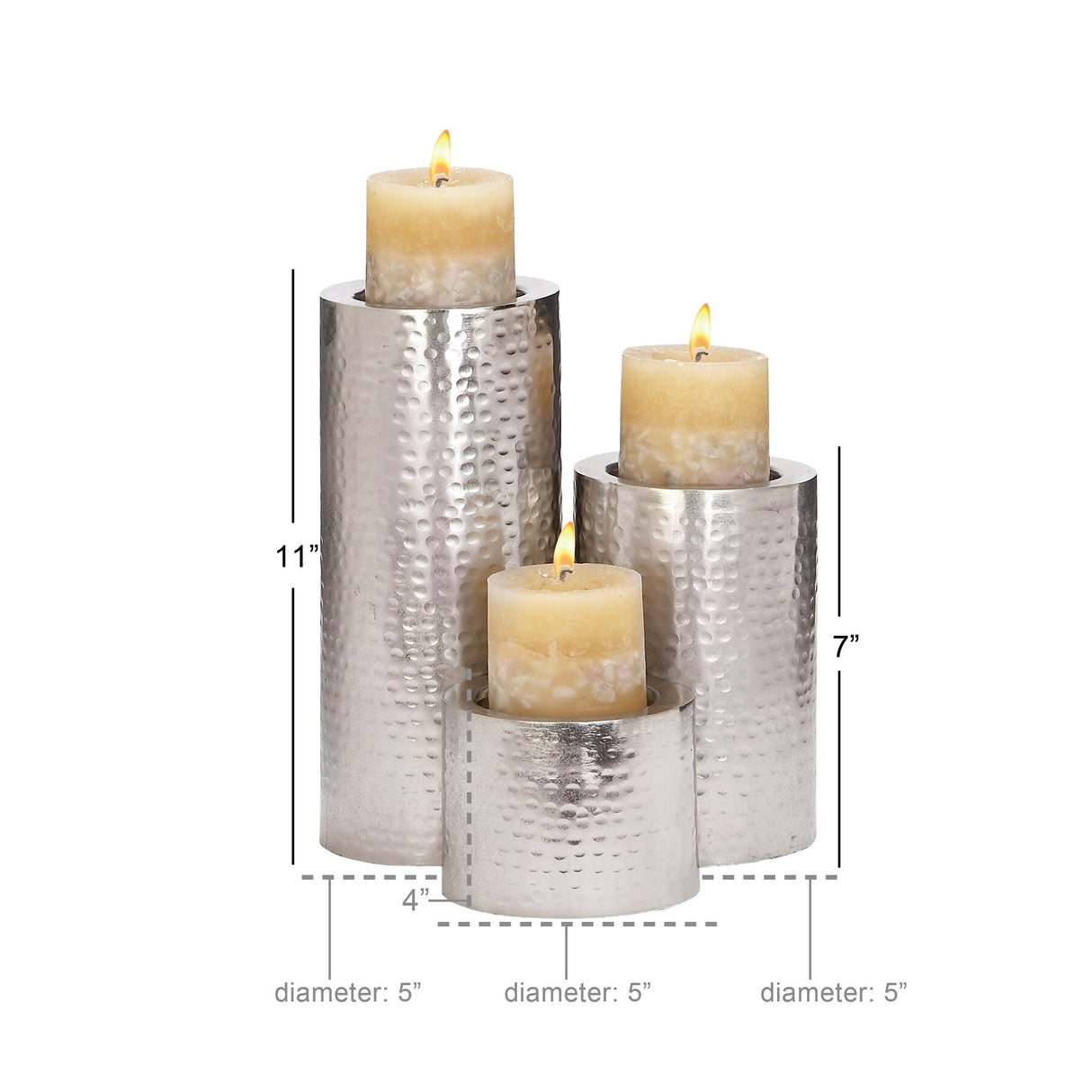 Iron Industrial Candle Holder (Set of 3) - S/3 11", 7", 4"H