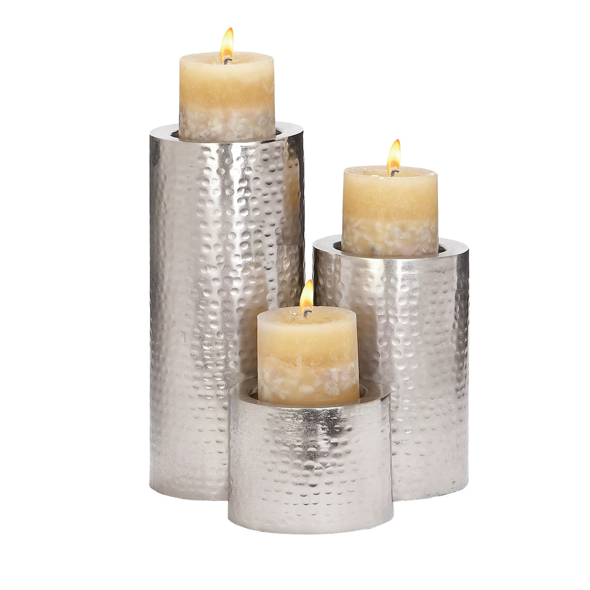 Iron Industrial Candle Holder (Set of 3) - S/3 11", 7", 4"H
