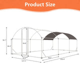 Silver Large Metal Chicken Coop with Run,Walkin Poultry Cage for Yard with Waterproof Cover