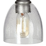 Silver Farmhouse Rustic Linear 4-Light Chandelier 32-inch Glass Dining Room Kitchen Island Pendant Lights - L32"x W 5"x H 12"