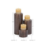 Iron Industrial Candle Holder (Set of 3) - S/3 11", 7", 4"H