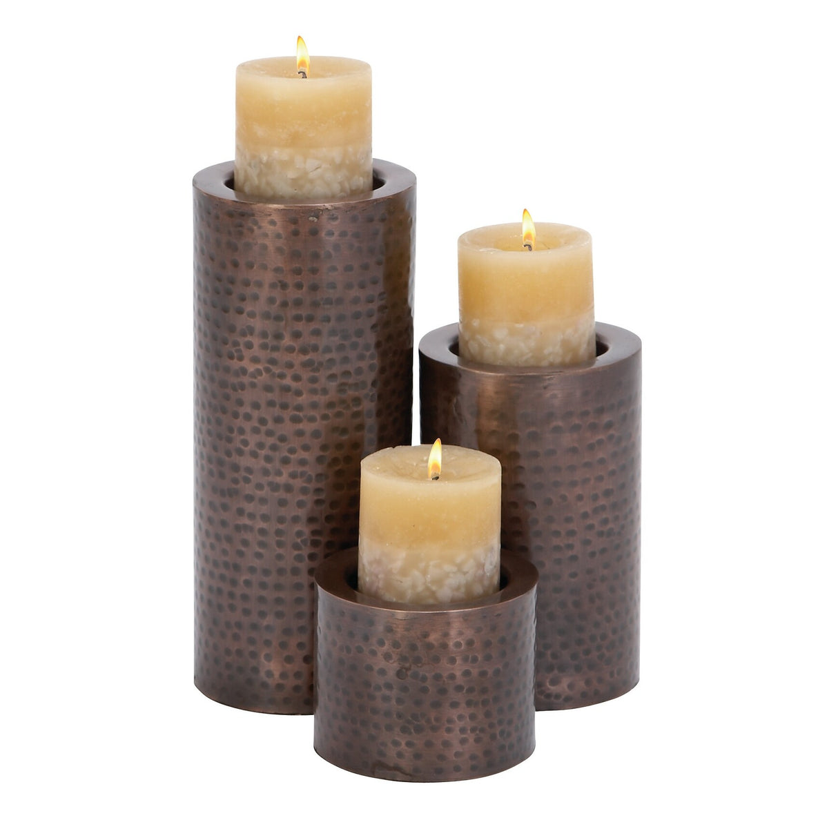 Iron Industrial Candle Holder (Set of 3) - S/3 11", 7", 4"H