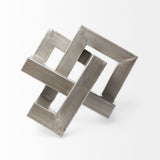 Silver Metal Link Abstract Sculpture - 10"W x 10"D x 10"H