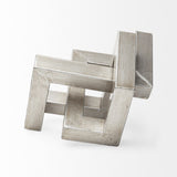 Silver Metal Link Abstract Sculpture - 10"W x 10"D x 10"H