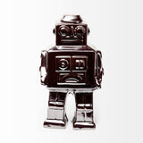Silver Metal Robot Shaped Sculpture - 3" W x 4" D x 7" H