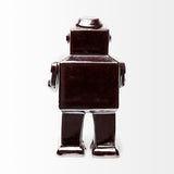 Silver Metal Robot Shaped Sculpture - 3" W x 4" D x 7" H